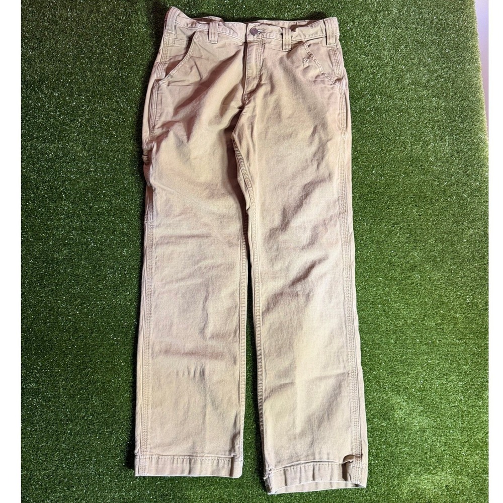 Carhartt Relaxed Fit Canvas Work Pants Mens 32x30 Tan Khaki Straight Utility Leg - Picture 8 of 8
